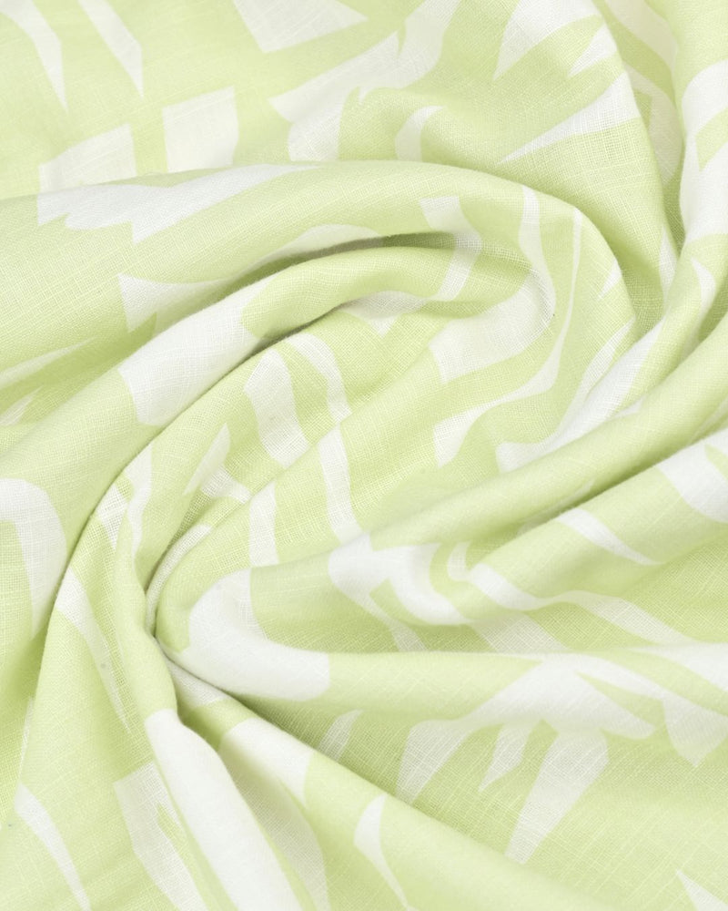 Lime Green & White Print -Full-Stain Proof