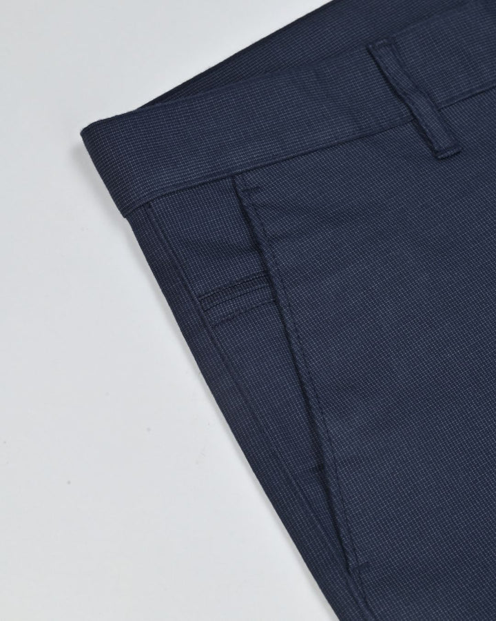 Navy Pixel Printed - 2 way stretch - COTTON PANT