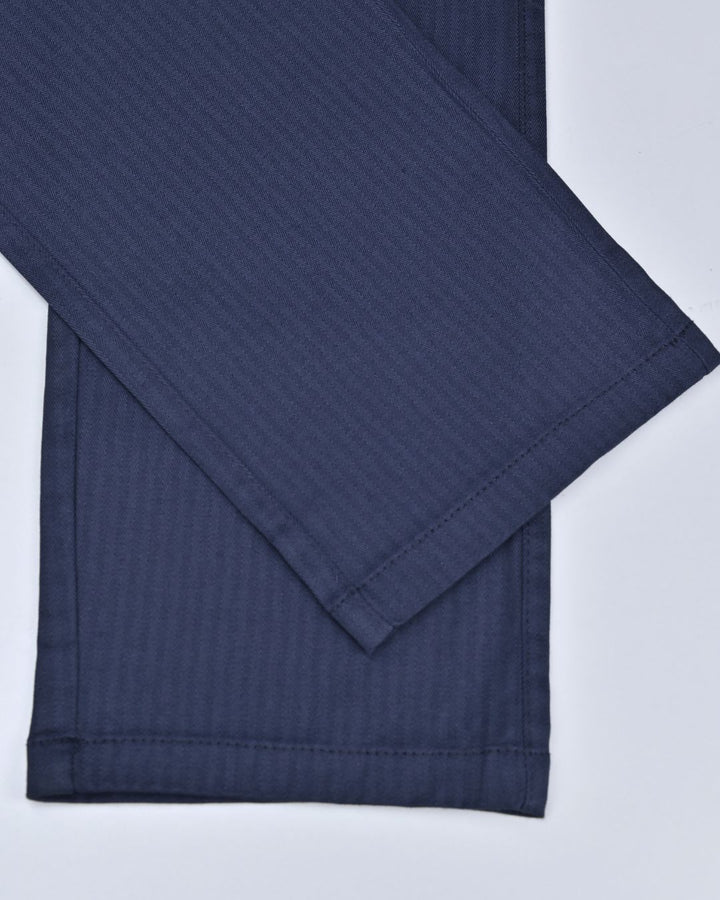 Navy Arrow Stripes - 2 way stretch - COTTON PANT