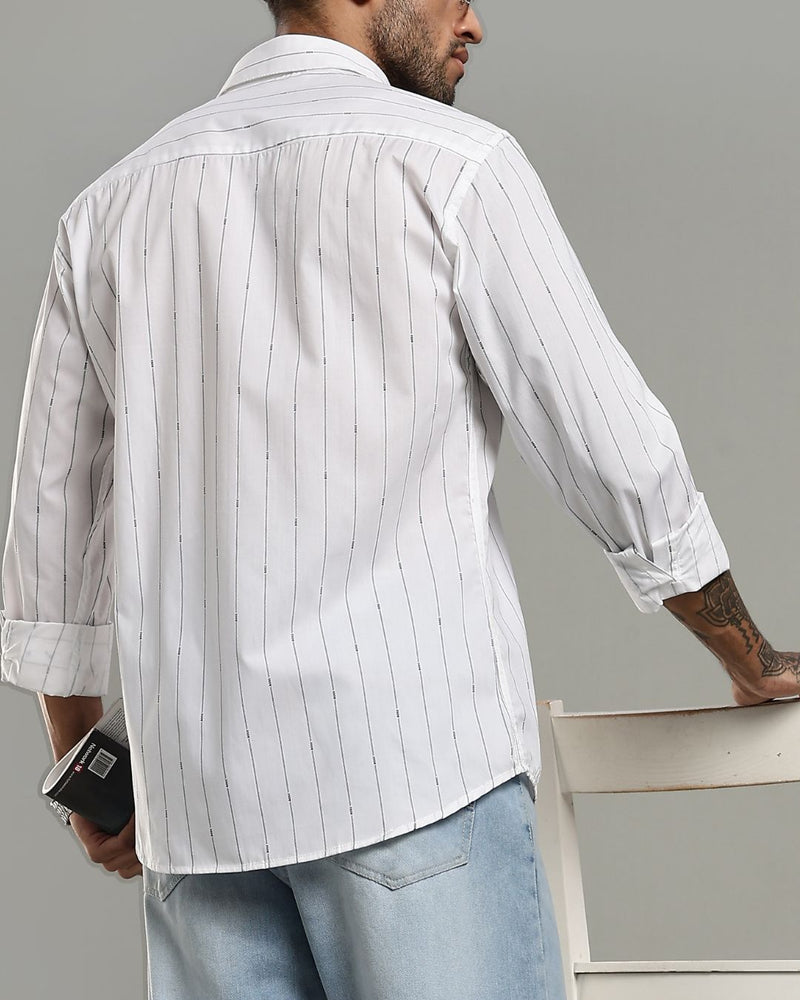 White Boss Stripes -Full-Stain Proof