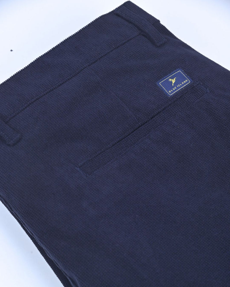 Navy Textured - Corduroy Pant