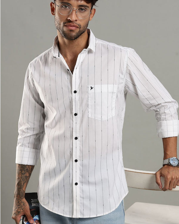 White Boss Stripes -Full-Stain Proof