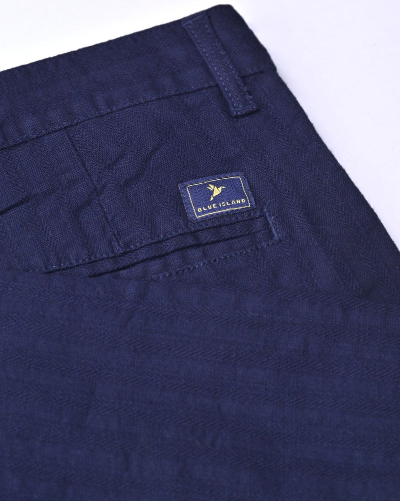 Royal Navy Stripes - 2 way stretch - COTTON LINEN PANT