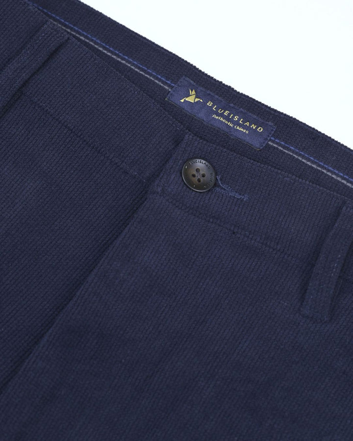 Navy Textured - Corduroy Pant