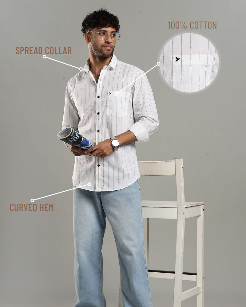 White Boss Stripes -Full-Stain Proof