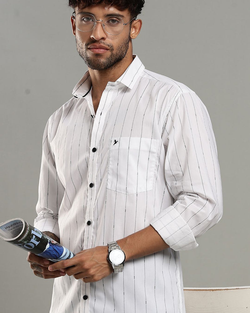 White Boss Stripes -Full-Stain Proof