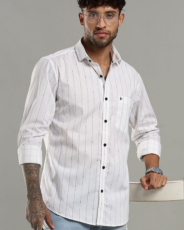 White Boss Stripes -Full-Stain Proof