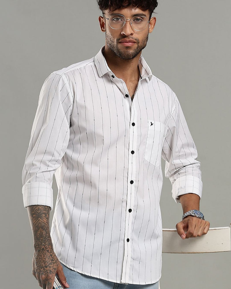 White Boss Stripes -Full-Stain Proof