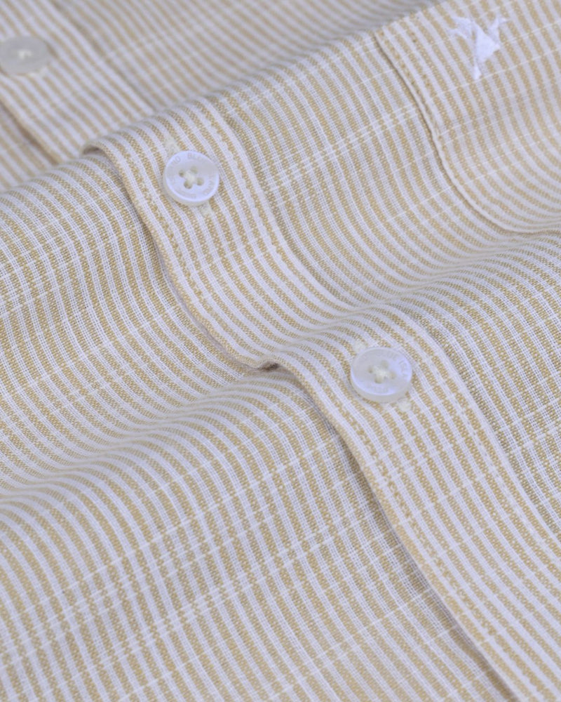 Orange Monoline Stripes -Full-Bamboo Linen