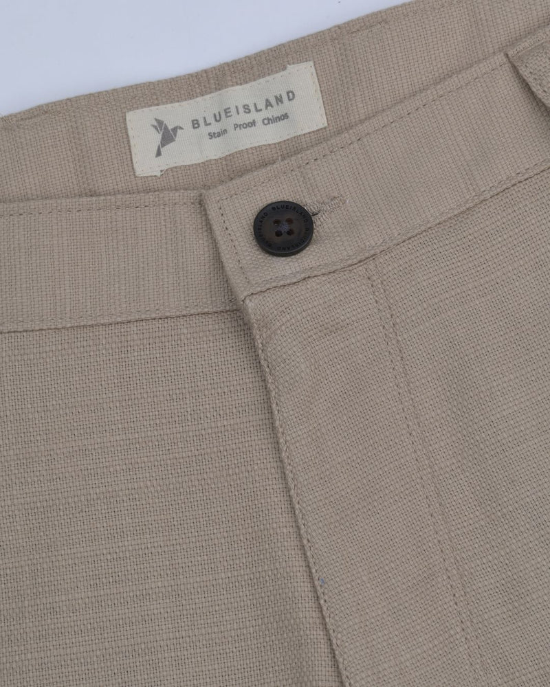 Textured Dark Cream - 2 way stretch - COTTON PANT