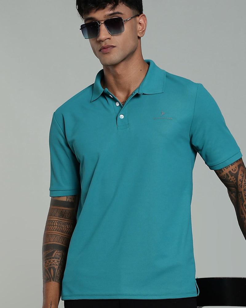 Teal Blue - Active wear Polo Tshirt