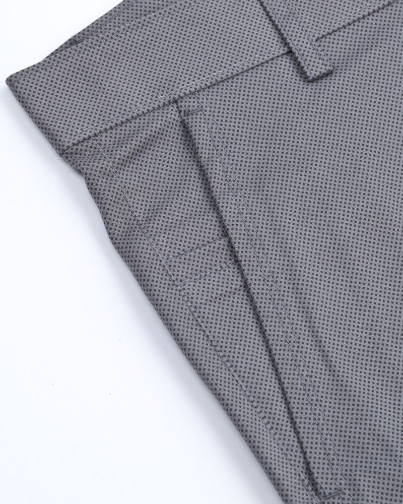 Grey Diamond Printed - 2 way stretch - COTTON PANT