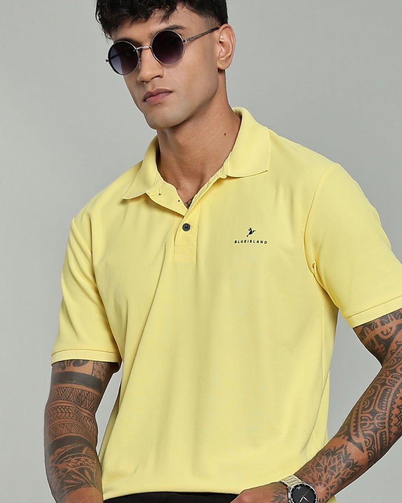 Soft Yellow - Active wear Polo Tshirt
