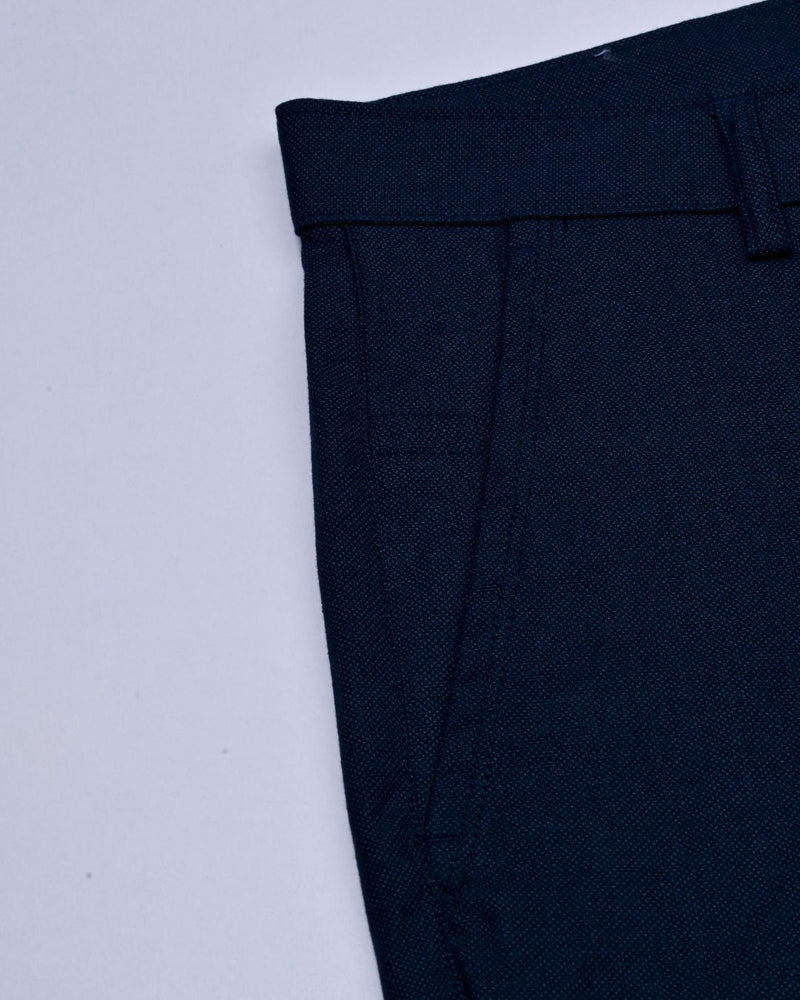 Navy Dot Printed - 2 way stretch - COTTON PANT