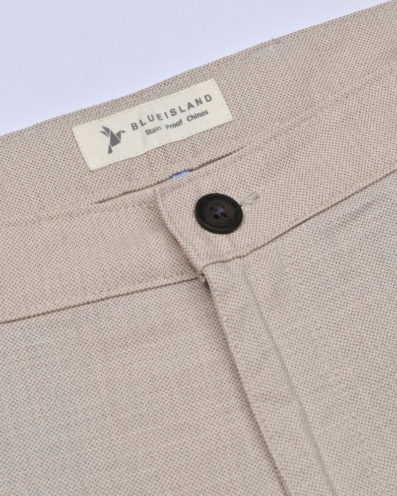 Dark Cream Steel Printed - 2 way stretch - COTTON PANT