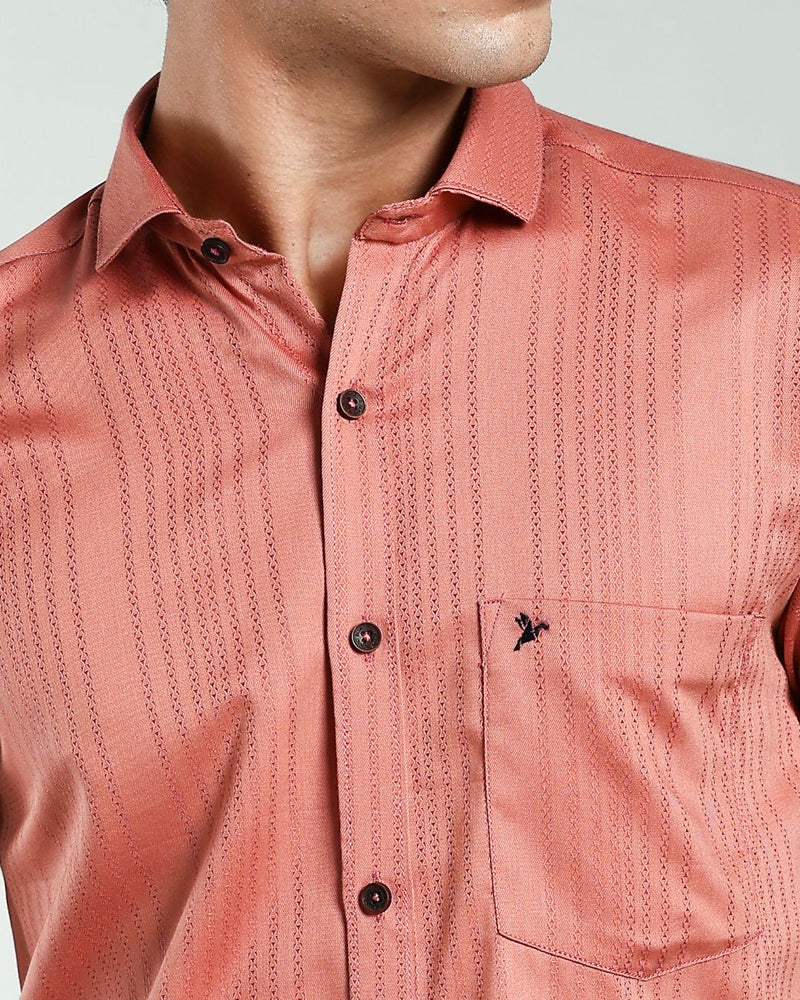 Copper Brown Self Design - Full-Stain Proof