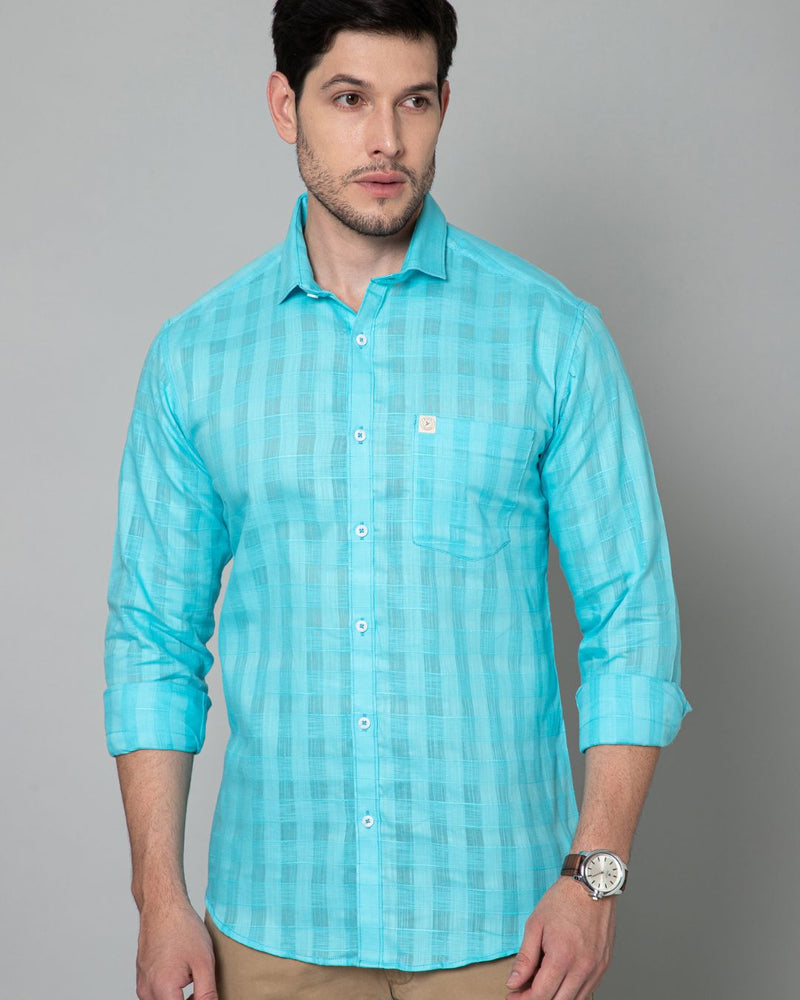 Aqua Blue Self Checks - Full-Stain Proof