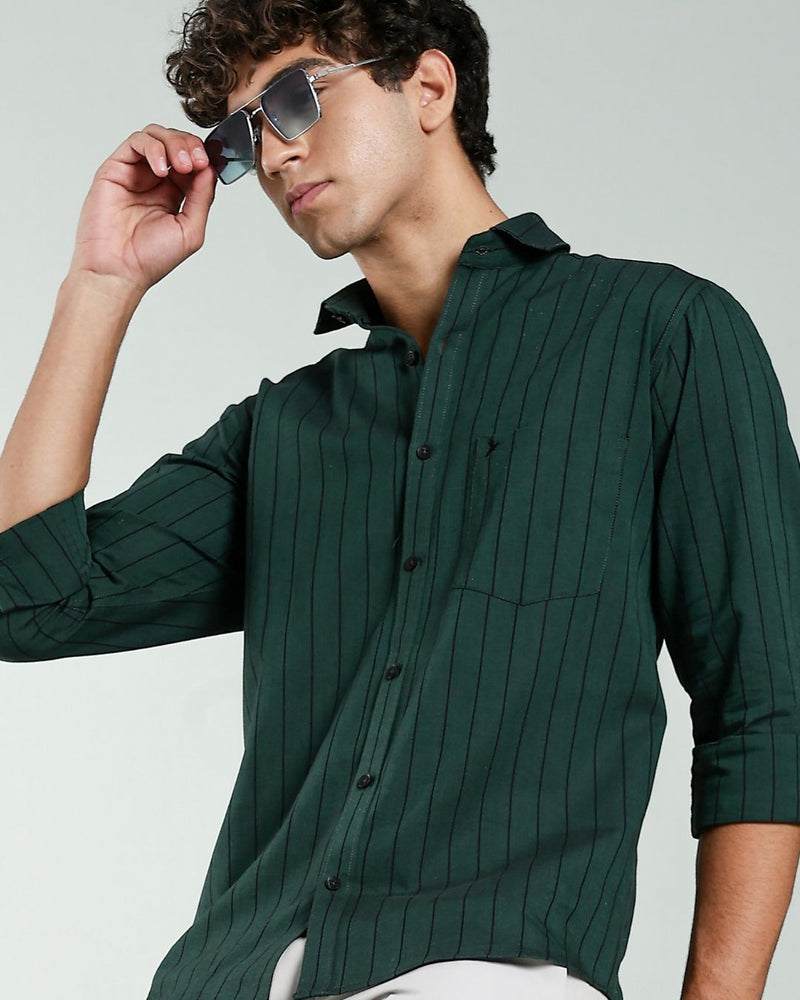 Dark Emerald Green Stripes- Full-Stain Proof