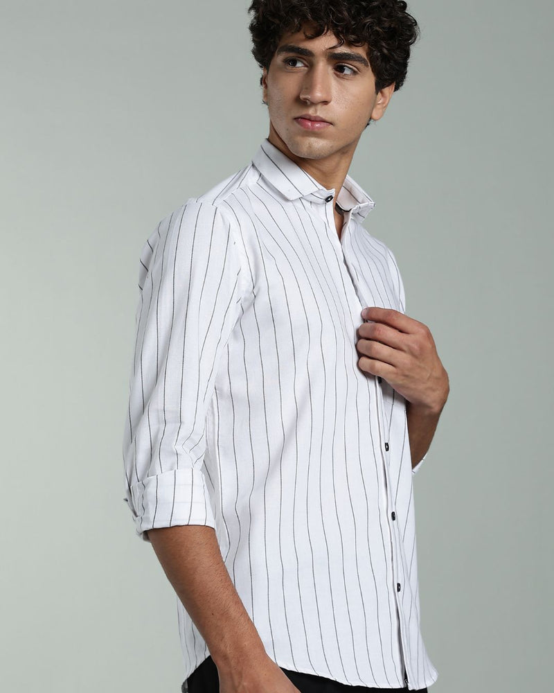 Rich White & Black Stripes- Full-Stain Proof