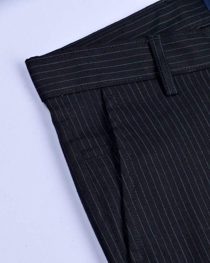 Black Dotted Lines - 2 way stretch - COTTON PANT