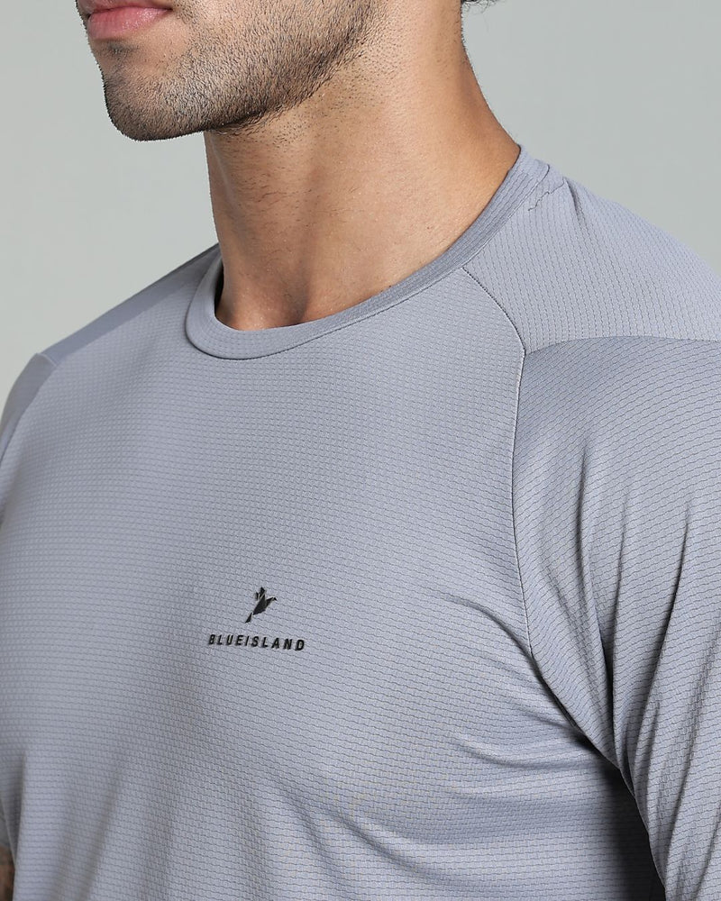 Silver Grey - Active wear Round neck Tshirt
