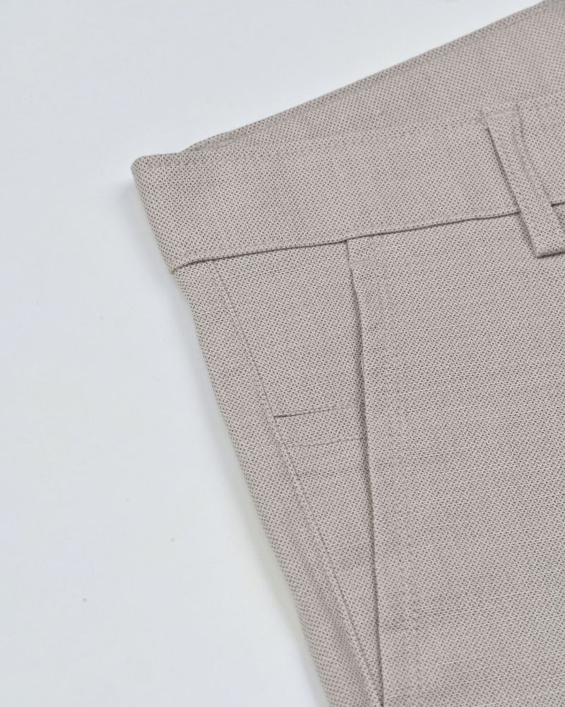 Dark Cream Steel Printed - 2 way stretch - COTTON PANT