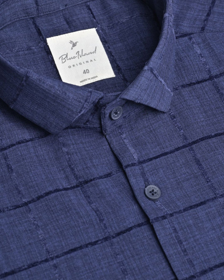 Mid Night Sapphire Oversize Box - Half Sleeve - Airlite Shirt