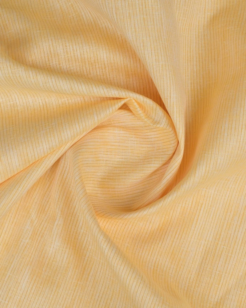Mango Yellow Small Stripes -Full-Bamboo Linen