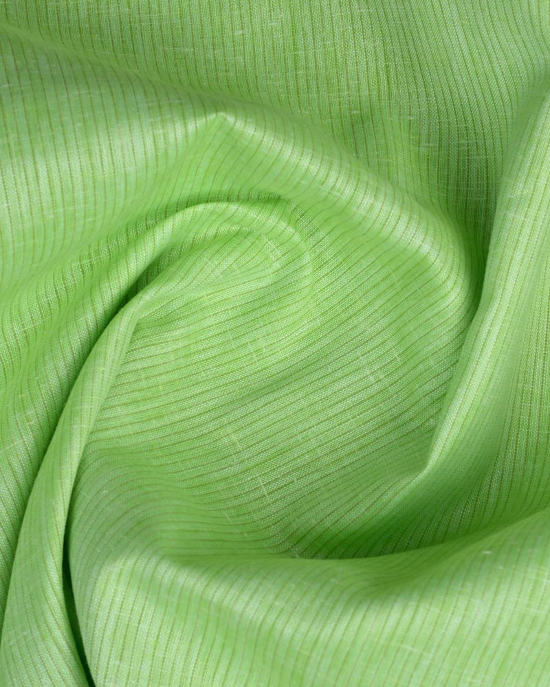 Parrot Green Small Stripes -Full-Bamboo Linen