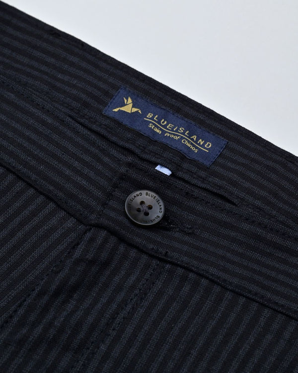 Black Mini stripes - 2 way stretch - COTTON PANT