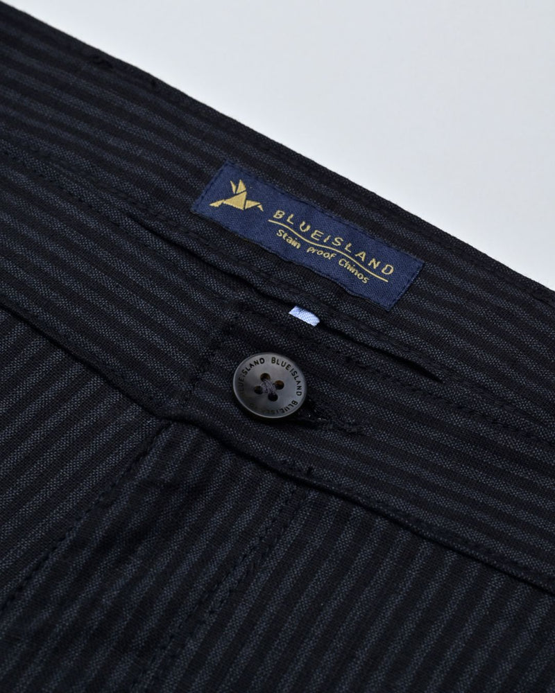 Black Mini stripes - 2 way stretch - COTTON PANT