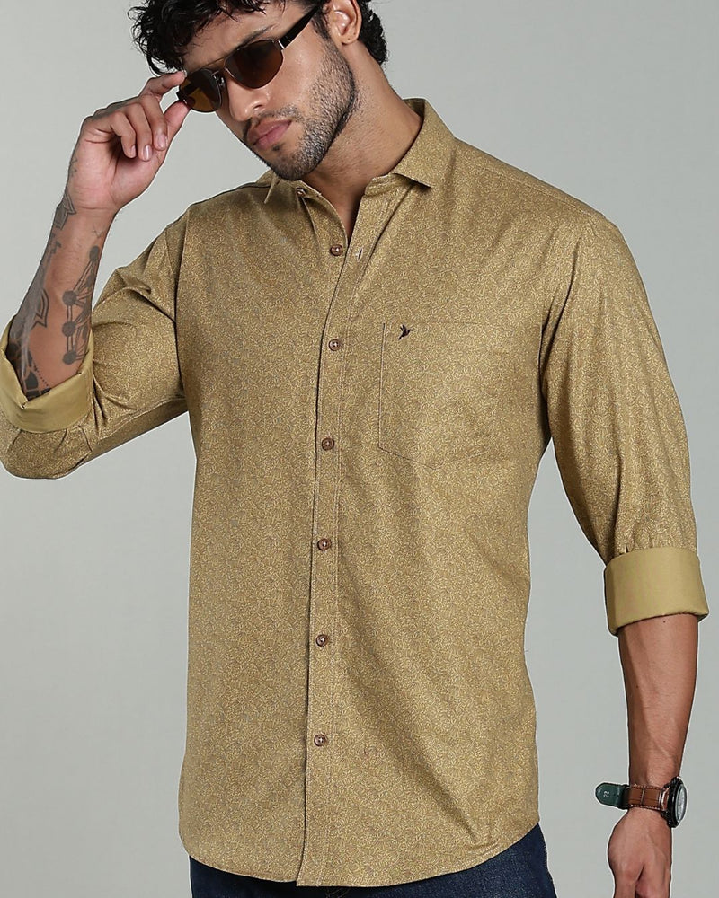 Golden Leaf Print-Full-Stain Proof