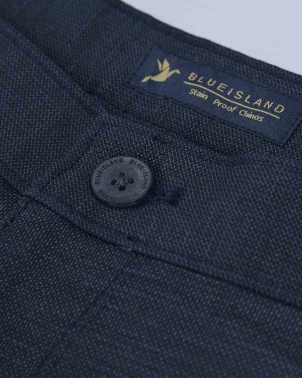 Navy Dot Printed - 2 way stretch - COTTON PANT