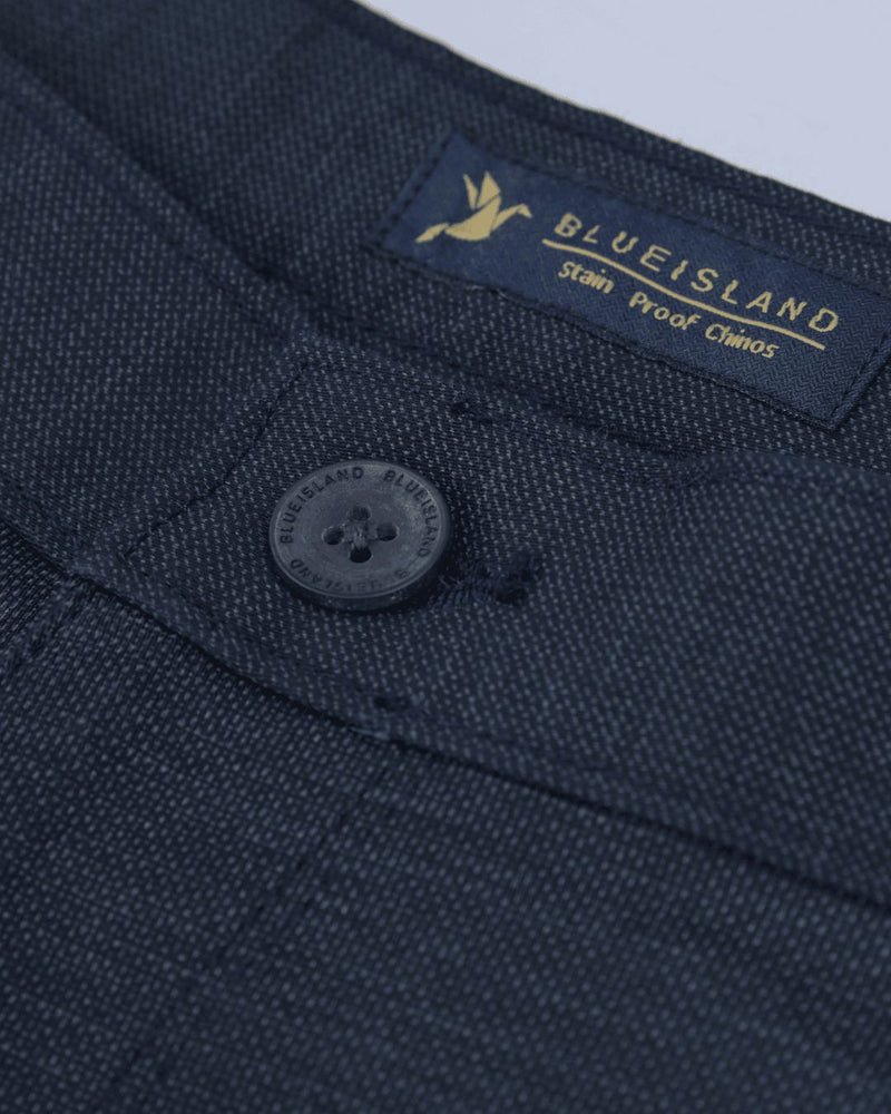 Navy Dot Printed - 2 way stretch - COTTON PANT