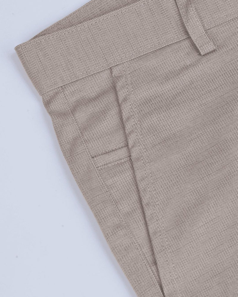 Dark Cream Steel Printed - 2 way stretch - COTTON PANT