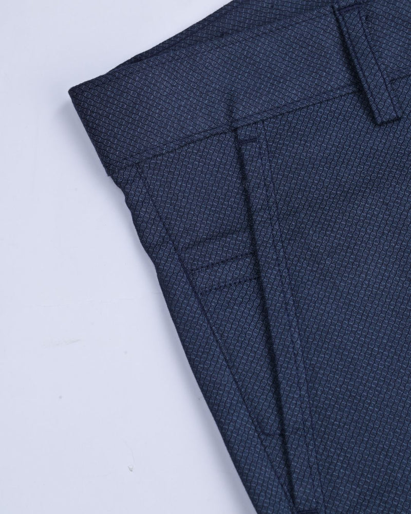 Navy Chain Printed - 2 way stretch - COTTON PANT
