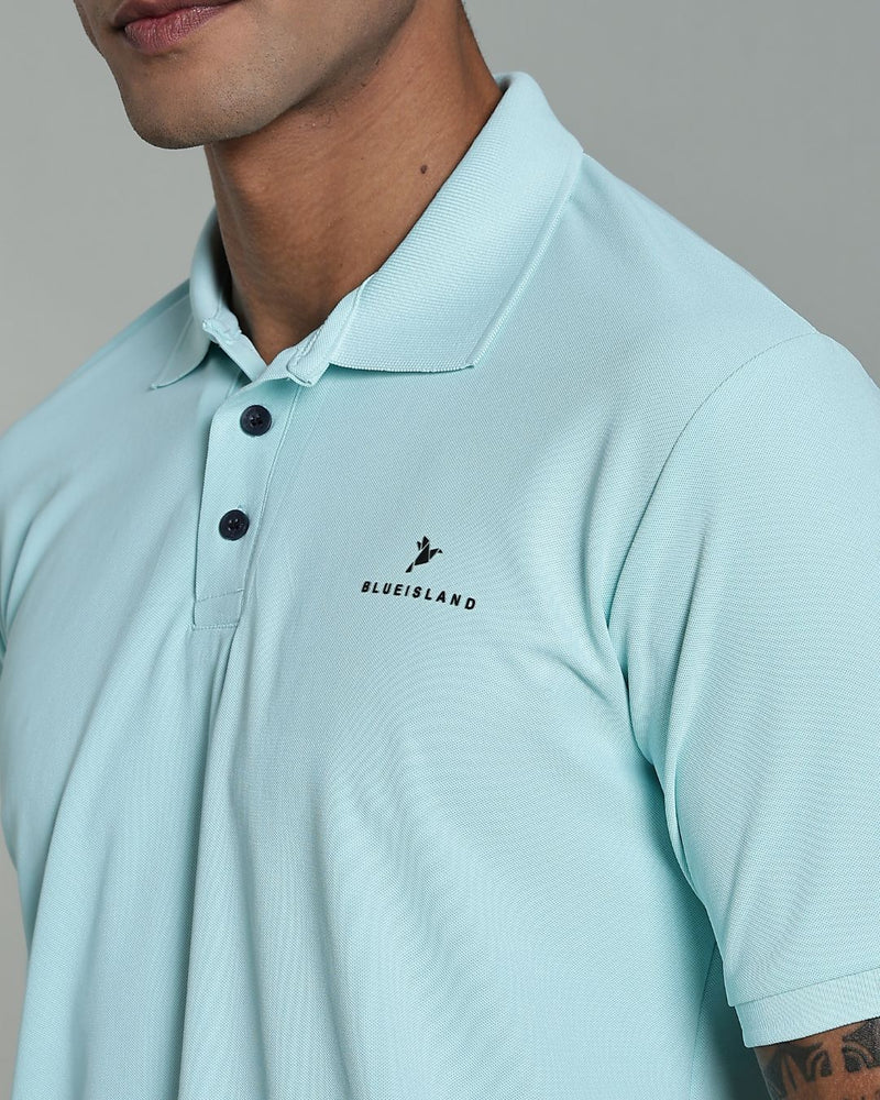 Aqua Blue - Active wear Polo Tshirt