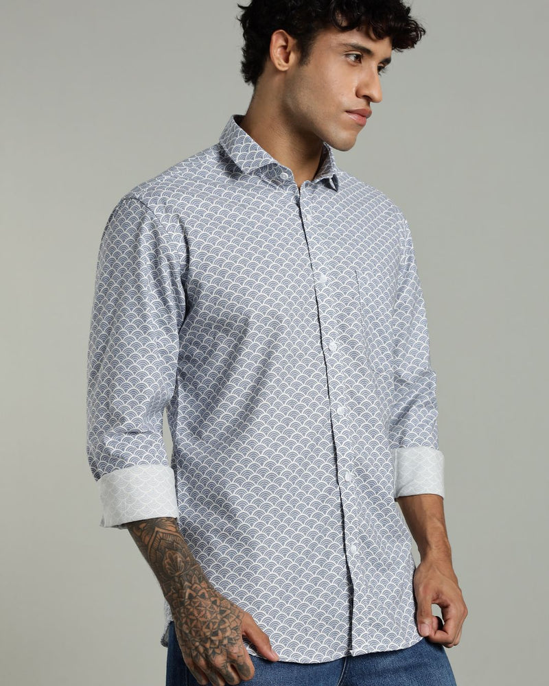 Ocean Wave Print-Full-Stain Proof
