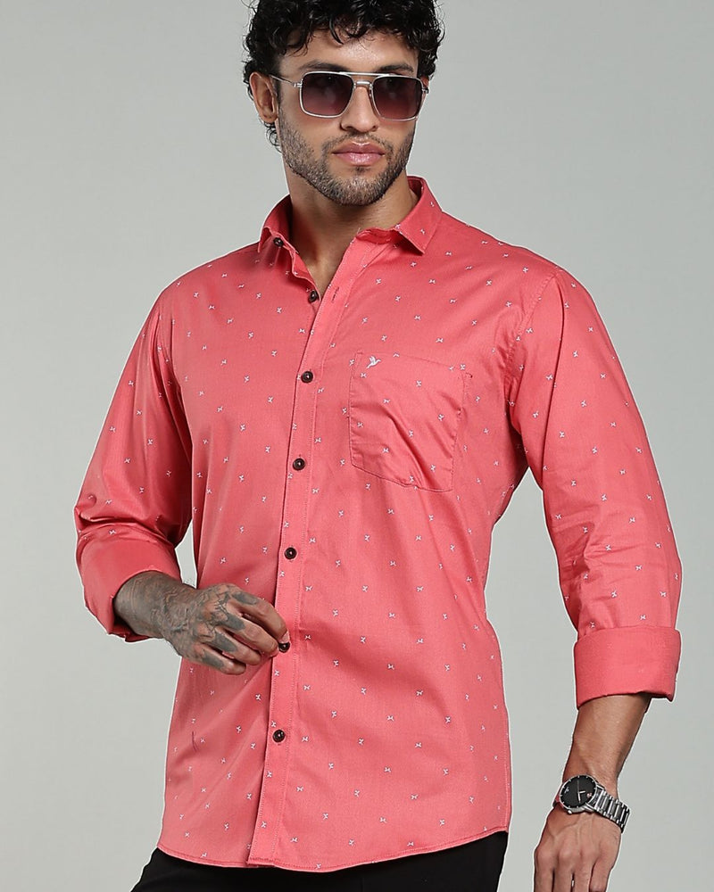 Salmon Pink Print-Full-Stain Proof