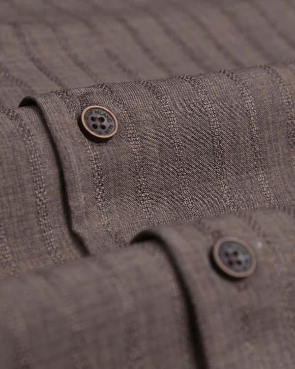 Chocolate Brown Dotted Lines - Full - Airlite Shirt