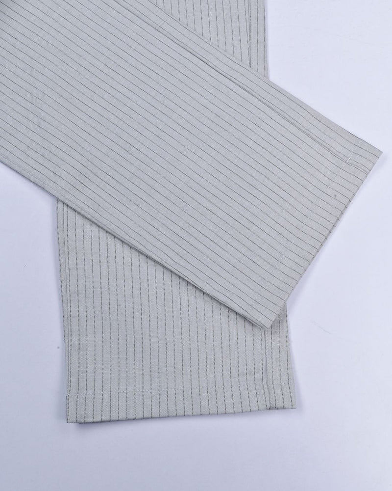 Ash Grey Dotted Lines - 2 way stretch - COTTON PANT