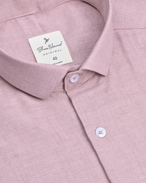 Dusty Pink Micro Dotted  Line - Half Sleeve - Airlite Shirt