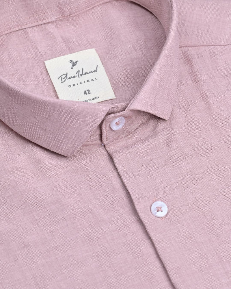 Dusty Pink Micro Dotted  Line - Half Sleeve - Airlite Shirt