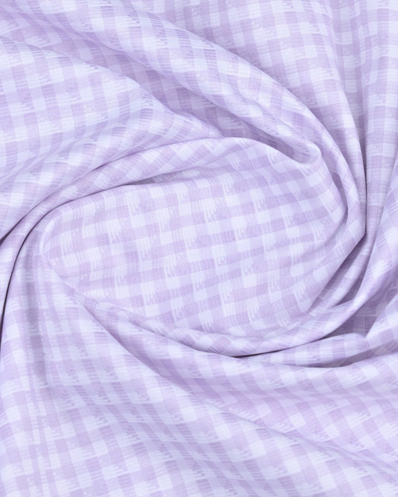 Mild Violet Soft Checks - Full-Cotton Rich