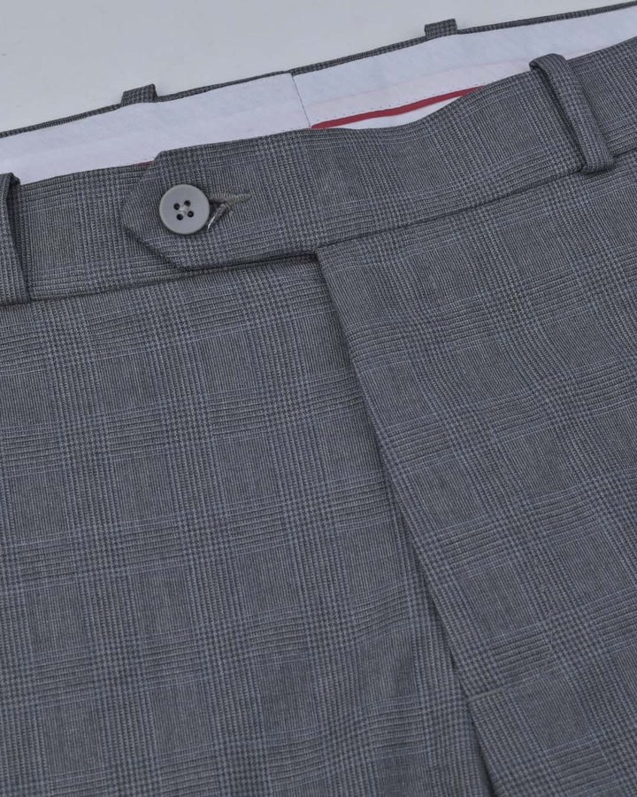 Dark Grey Multi Line Checks - Wrinkle free Formal Pant