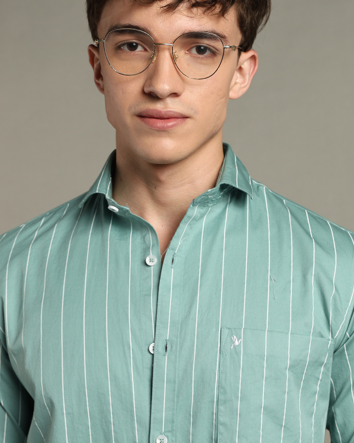 Turquoise Green Stripes -Full-Stain Proof