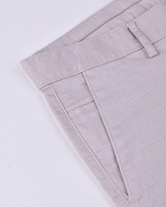 Cream Steel Printed - 2 way stretch - COTTON PANT