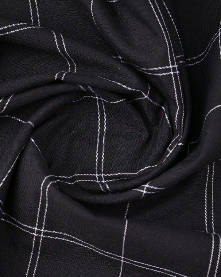 Black Double Line Checks -Full-Stain Proof