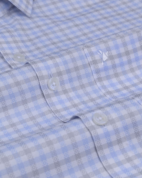 Blue & Grey Diamond Checks - Full-Cotton Rich