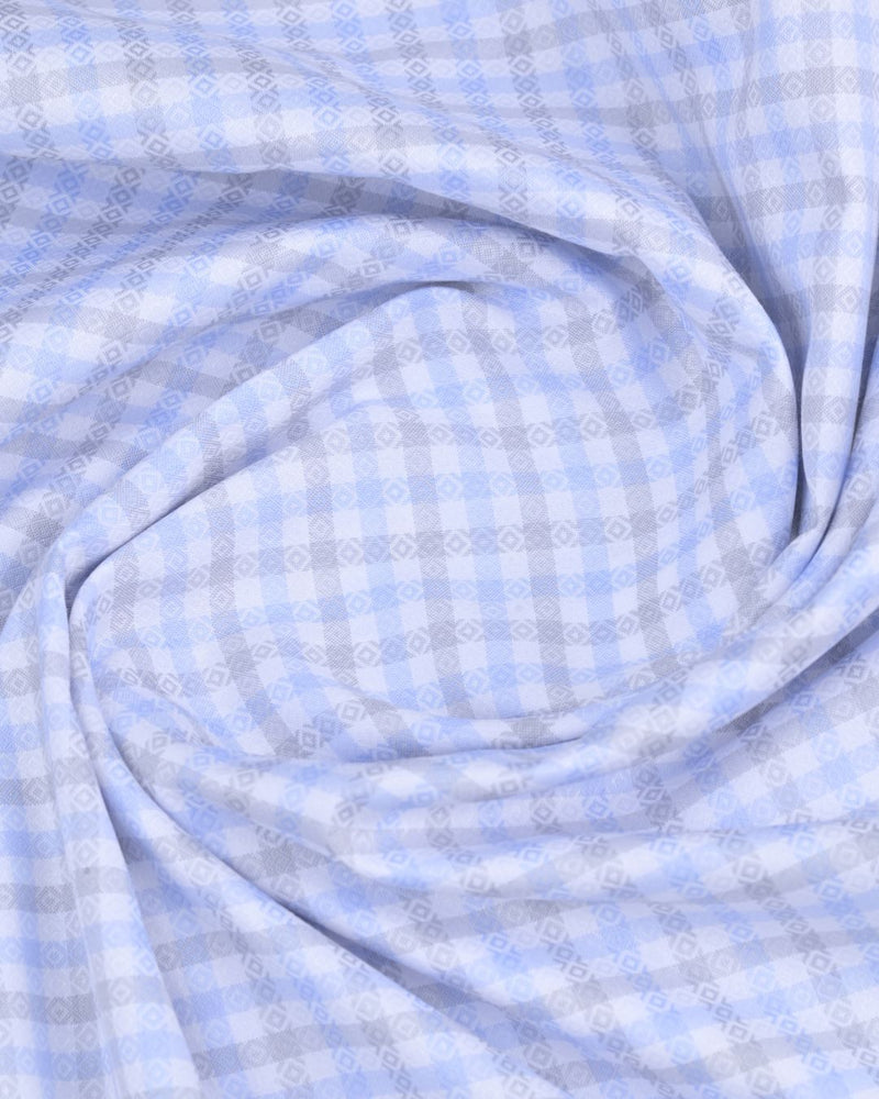 Blue & Grey Diamond Checks - Full-Cotton Rich